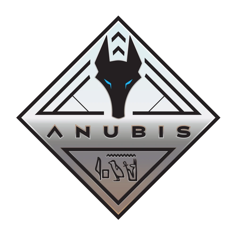 The Anubis map icon, with an Egyptian jackal face on it, with some hieroglyphic letters below it