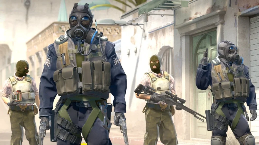 CS2 agents from both CT and T side standing with guns