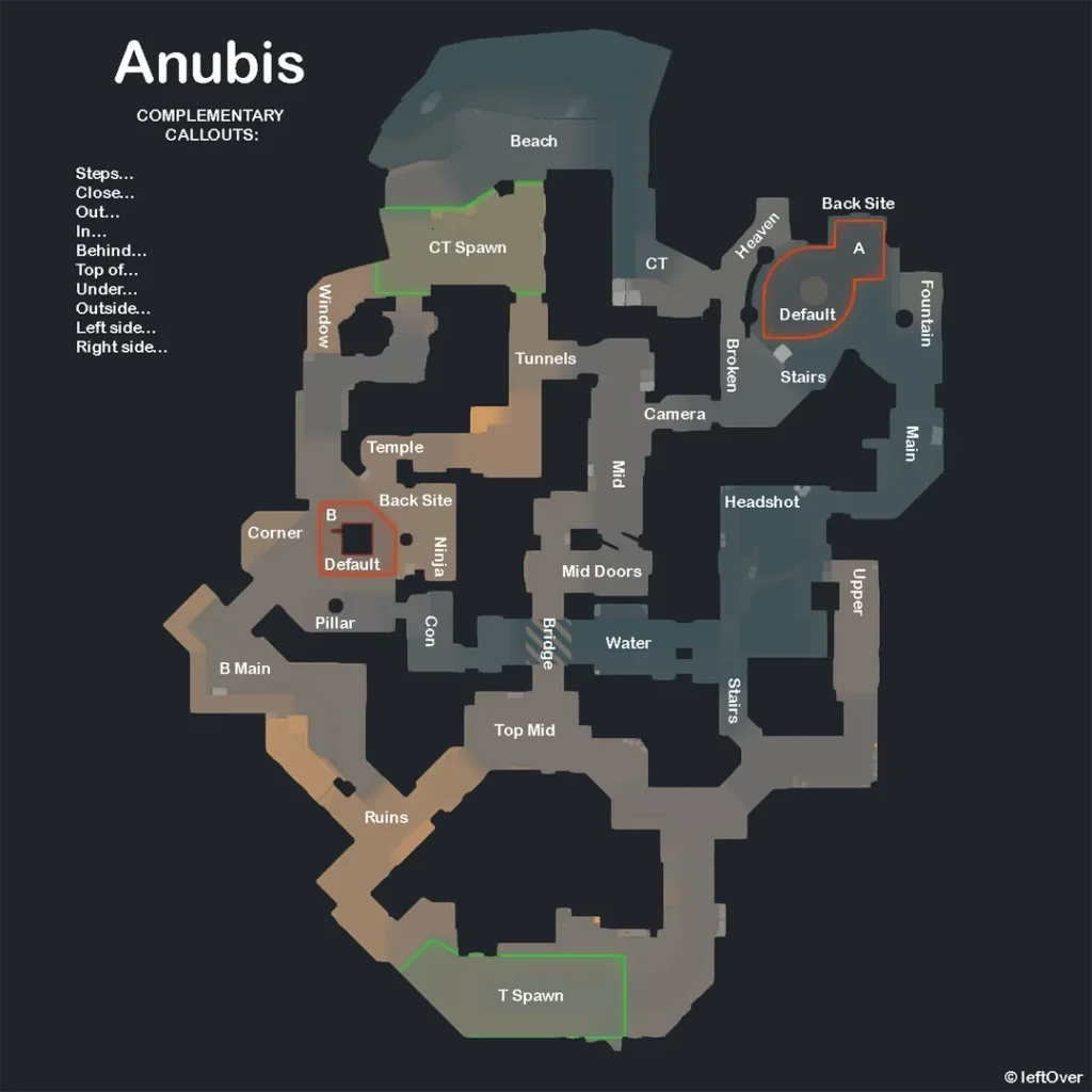 Anubis callouts for CS2