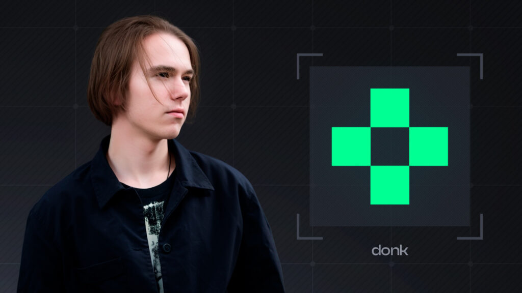 a picture of donk next to his crosshair