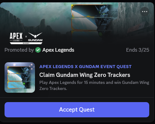 How to get the Gundam collab tracker in Apex Legends via Discord Quest - Pley.gg
