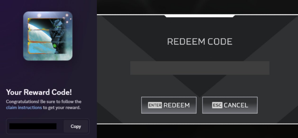 You'll get your code after the timer hits 100%. You'll just need to redeem it in-game.
