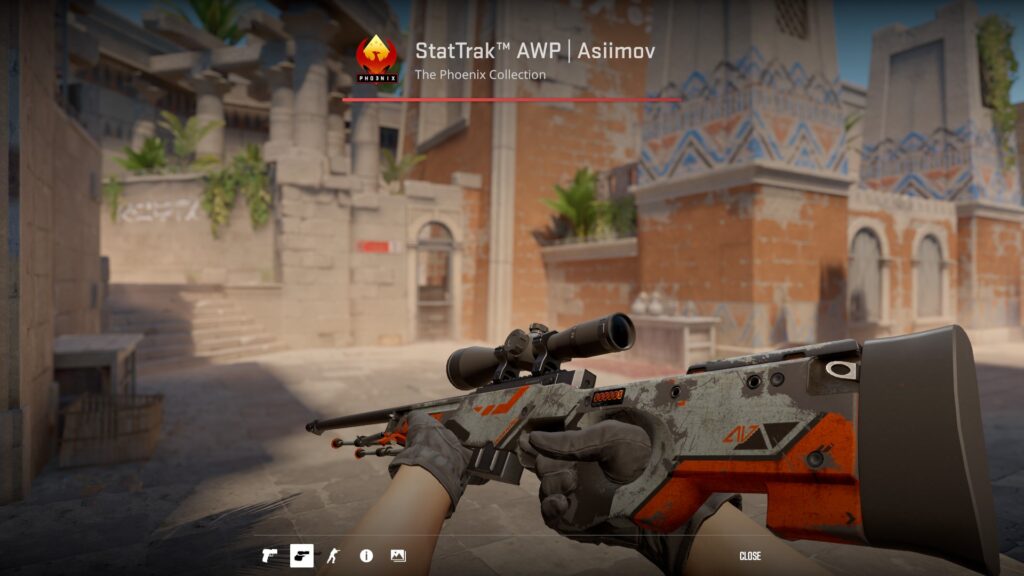 What makes the Asiimov skin line so iconic for CS2 players - Pley.gg AWP Asiimov skin preview from in-game