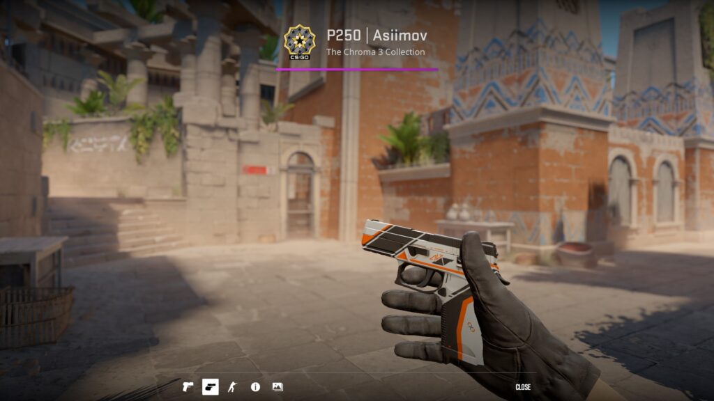 What makes the Asiimov skin line so iconic for CS2 players - Pley.gg the P250 Asiimov skin preview from in-game