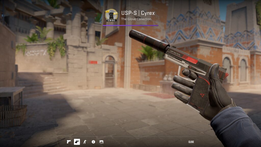 Why every CS2 player should consider the Cyrex affordable skin line - Pley.gg the USP-S Cyrex skin preview from in-game