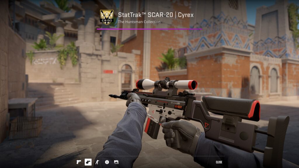 Why every CS2 player should consider the Cyrex affordable skin line - Pley.gg the SCAR-20 Cyrex skin preview in-game