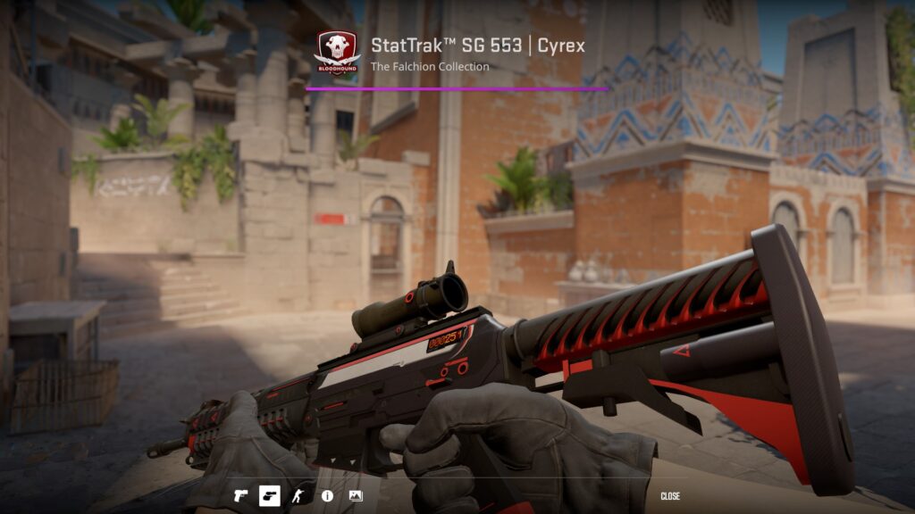 Why every CS2 player should consider the Cyrex affordable skin line - Pley.gg the SG 553 Cyrex skin preview in-game