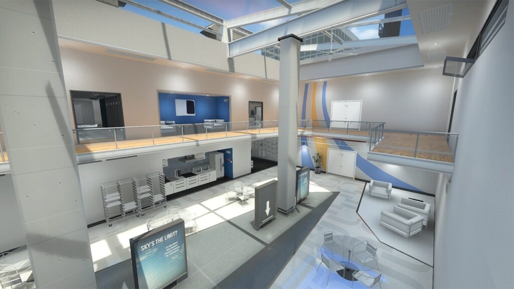 the inside of the building in the map Agency in Counter Strike 2