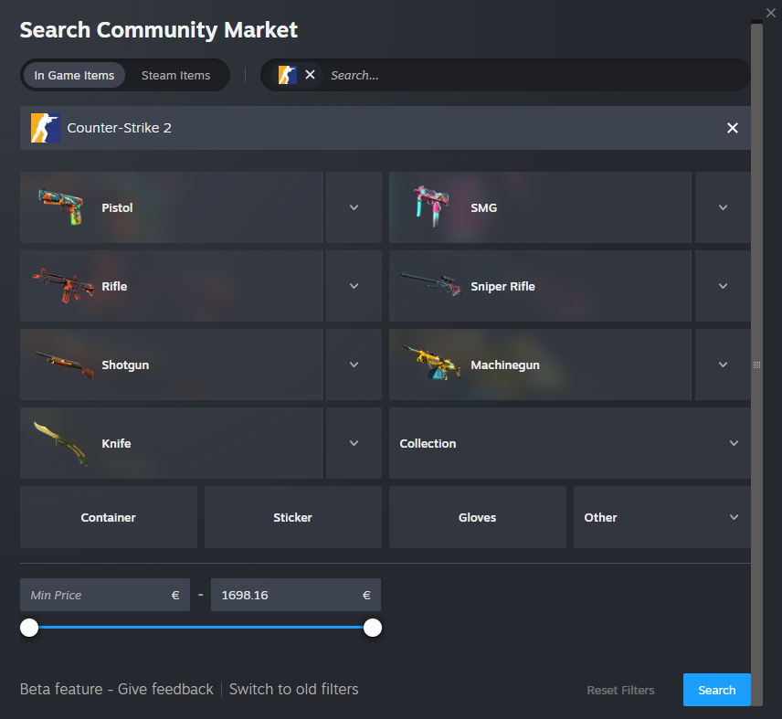a Steam Community Market for CS2