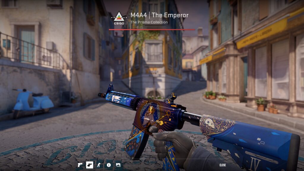 The Emperor skin for M4A4 inspected in-game