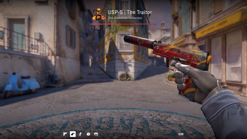 USP-S The Traitor skin inspected in-game