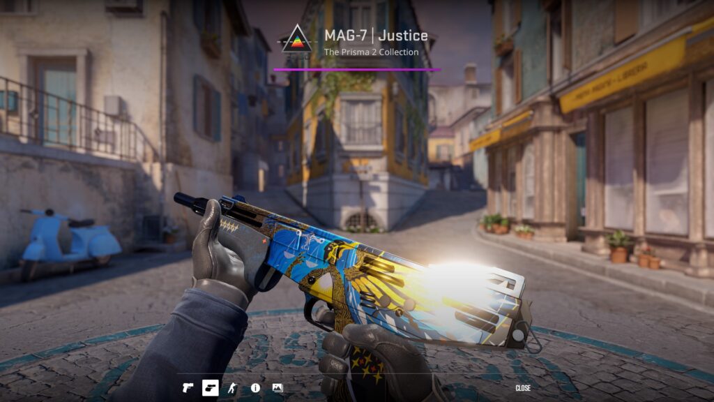 a Mag-7 Justice skin preview-as one of the later Tarot collection skins that came out