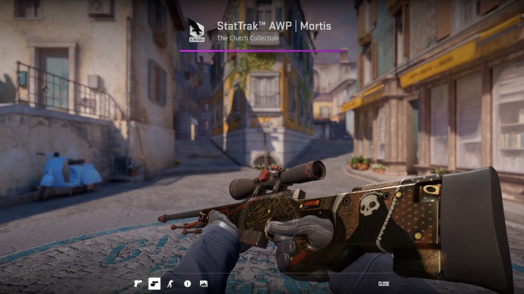 AWP Mortis in-game inspection, another vital Tarot collection skin