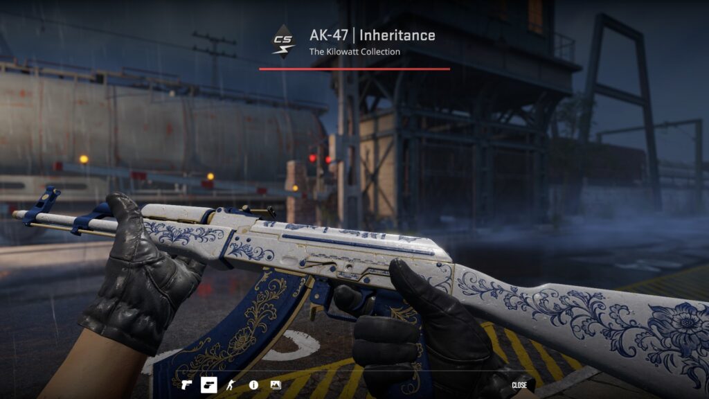 a preview of the porcelain heavy Inheritance AK, one of the best AK-47 skins for the community