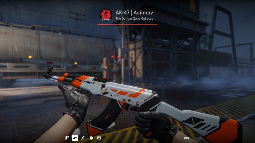 AK-47 Asiimov preview on the map Train in CS2