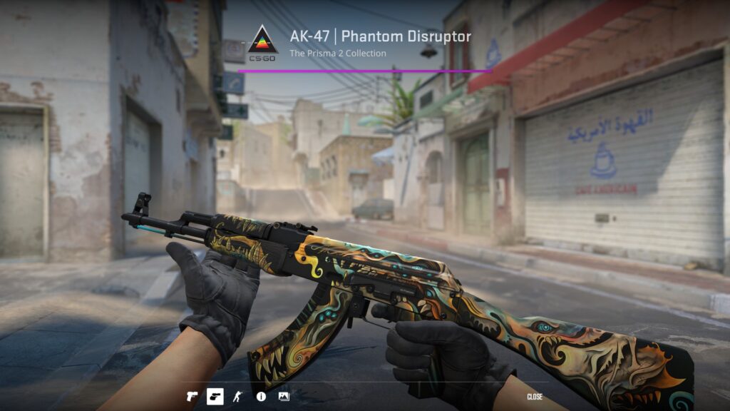 The best affordable AK-47 skins for your next market stroll - Pley.gg the AK-47 Phantom Disruptor skin preview in-game