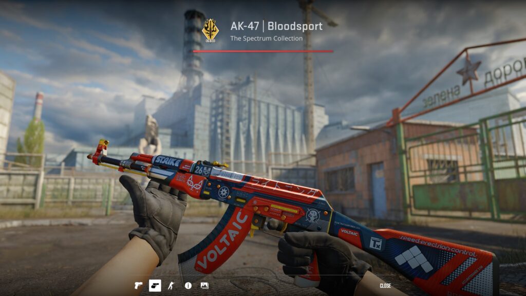 Legendary AK-47 skins that make the best gun in the game truly special - Pley.gg Bloodsport AK-47 skin preview in-game