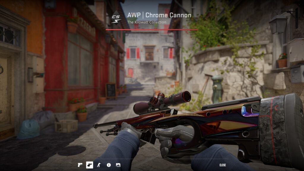 Chrome Cannon AWP inspection in-game