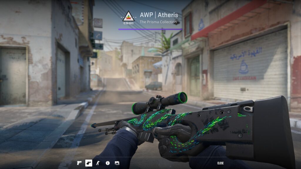 Affordable AWP skins for a strict budget - Pley.gg AWP Atheris skin preview in-game