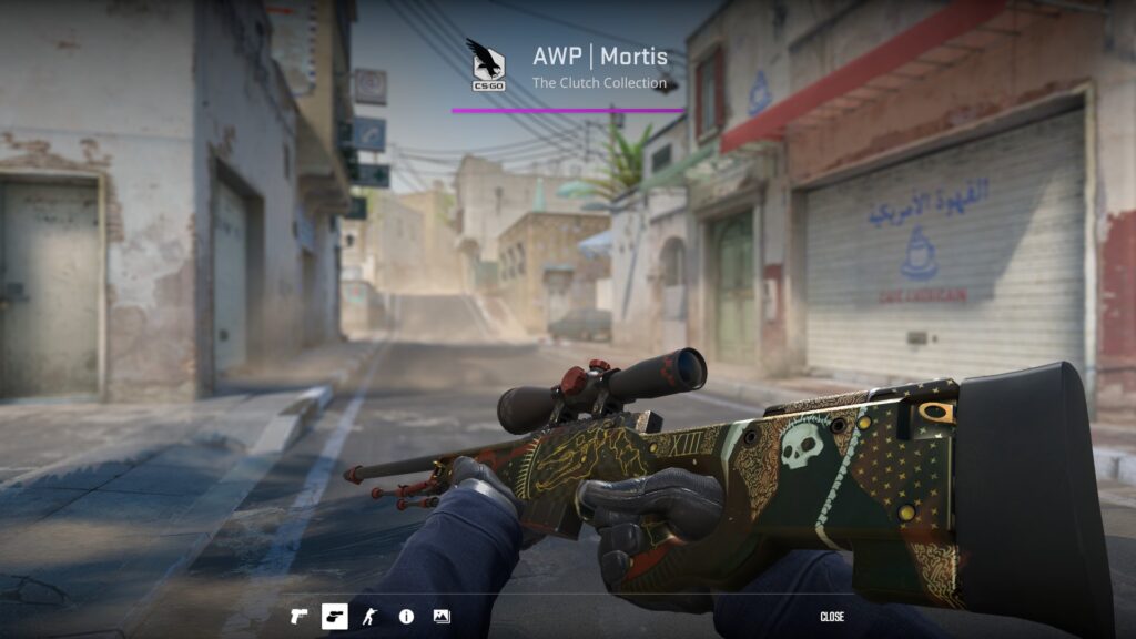 Affordable AWP skins for a strict budget - Pley.gg AWP Mortis skin preview, one of the legendary AWP skins in the game
