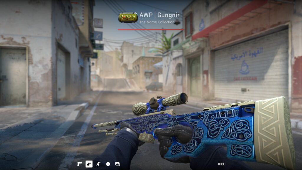 AWP Gungnir skin preview from in-game, another one of the most legendary AWP skins right now