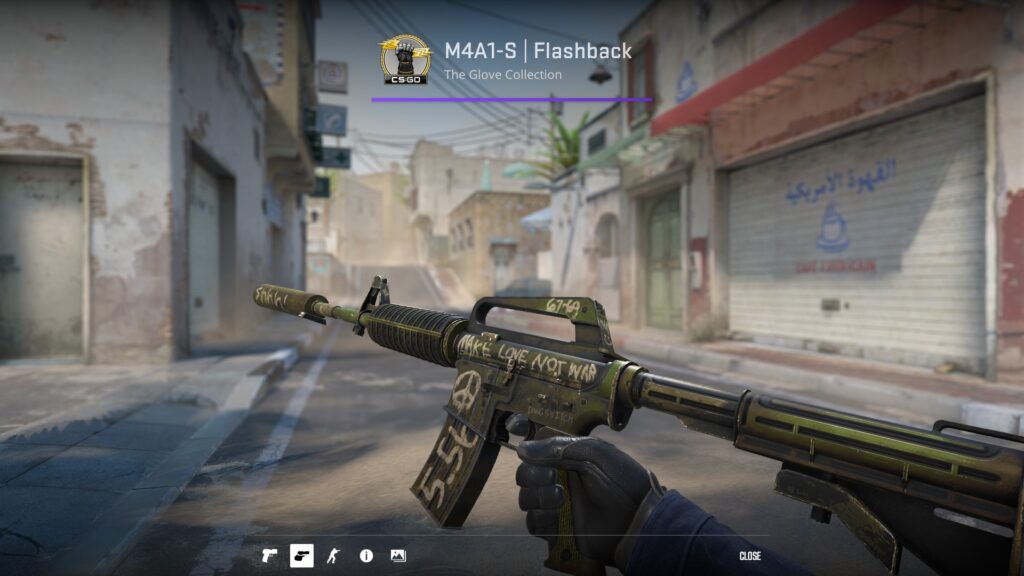 The Flashback M4A1-S skin preview in-game