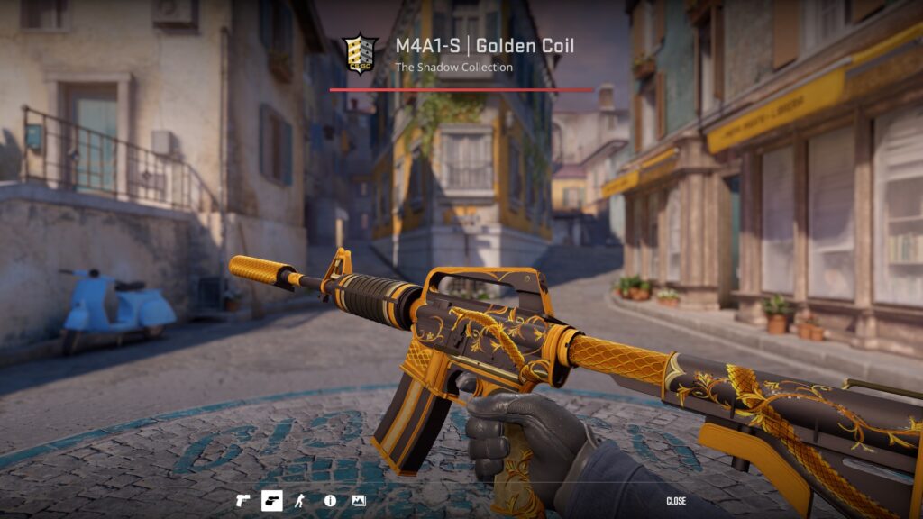 M4A1-S Golden Coil skin preview in-game