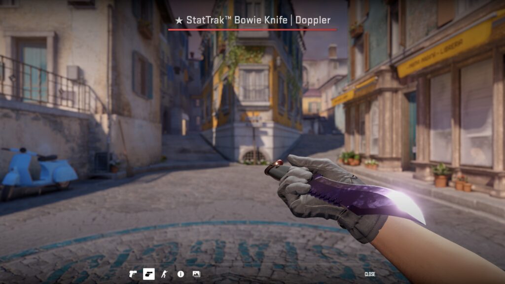 a Factory New Bowie knife preview in-game