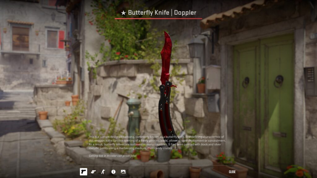 Doppler system Butterfly knife inspect in CS2, one of the most valuable CS2 patterns for knives