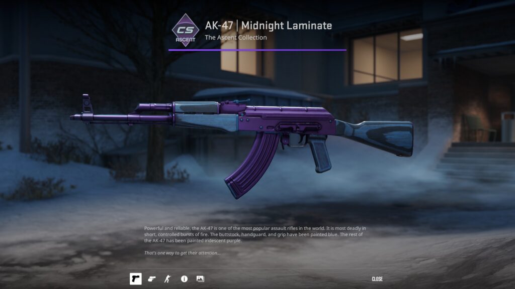 Midnight Laminate AK-47 Factory New skin preview, one of the more better looking AK-47 skins under $5