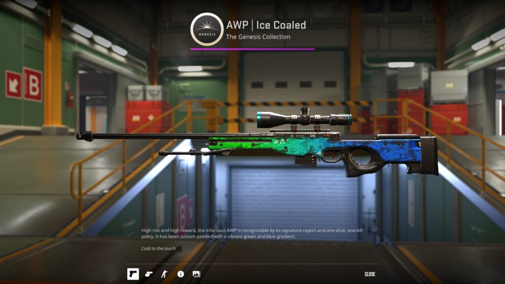 AWP Ice Coaled, one of the best AWP skins under $5 in Battle-Scarred condition