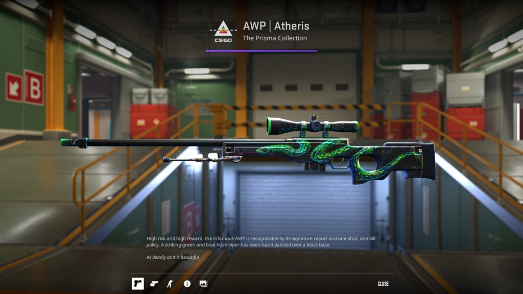 Atheris AWP skin preview, one of the more legendary AWP skins under $5 for a long time