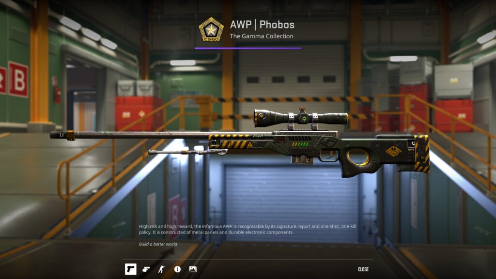 Phobos AWP skin in a minimal wear condition, one of the more accessible AWP skins under $5