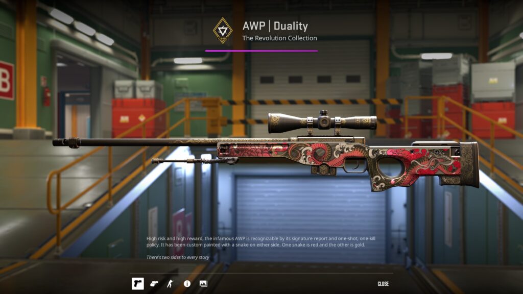 Duality AWP skin in a field-tested condition