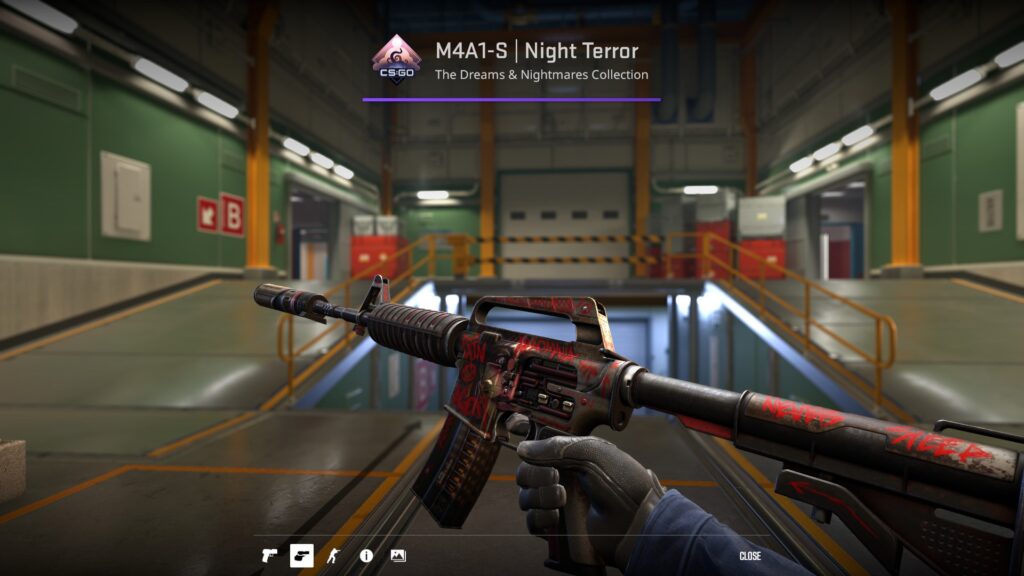 The Night Terror M4A1-S skin previewed on Nuke in CS2
