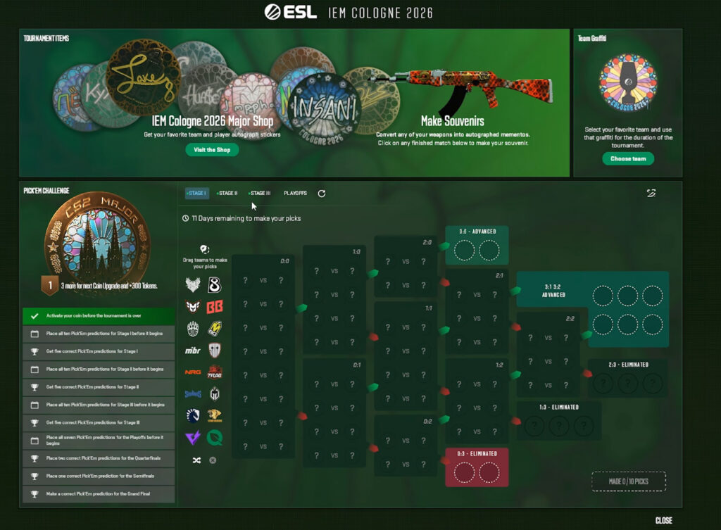 IEM Cologne Major 2026 Stage 1 Pick'Em guide (Updated) - Pley.gg IEM Cologne Major 2026 Stage 1 Pick'Em guide (Updated) - Pley.gg