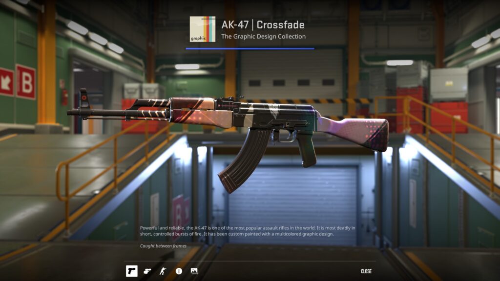 Crossfade AK-47 skin preview, one of the cleaner-looking AK-47 skins under $10