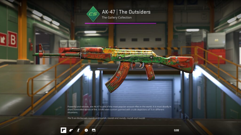 The Outsiders AK-47 skin, one of the more creative skins for the gun