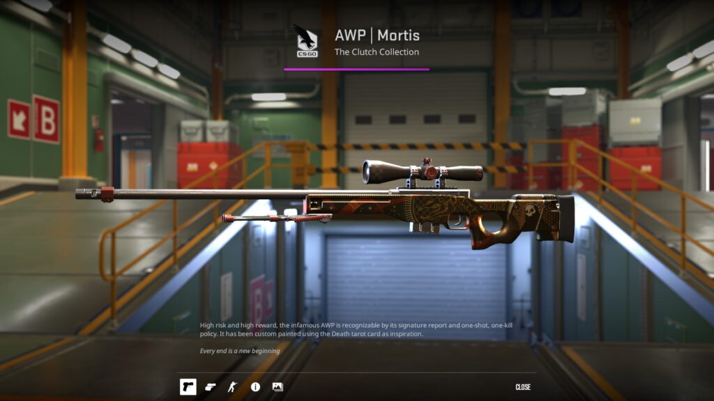 a minimal-wear AWP Mortis, one of the best AWP skins under $10 right now