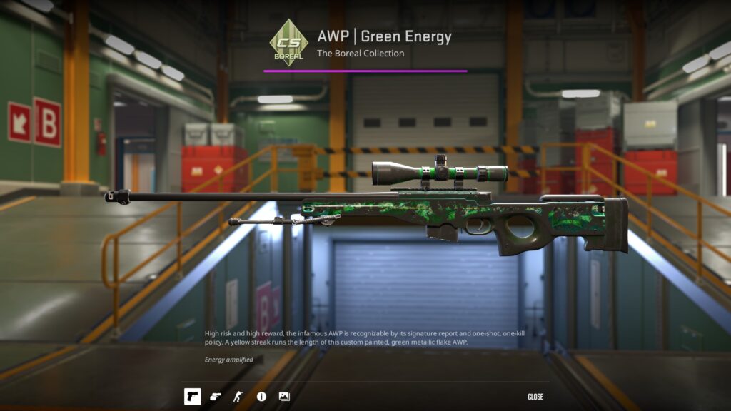 AWP Green Energy in battle-scarred condition preview