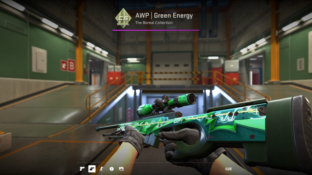 a factory new AWP Green Energy skin preview