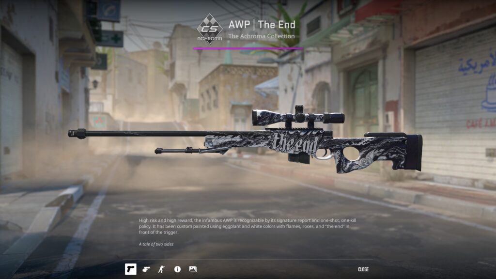 AWP The End - a popular AWP skin displayed on long on Dust 2