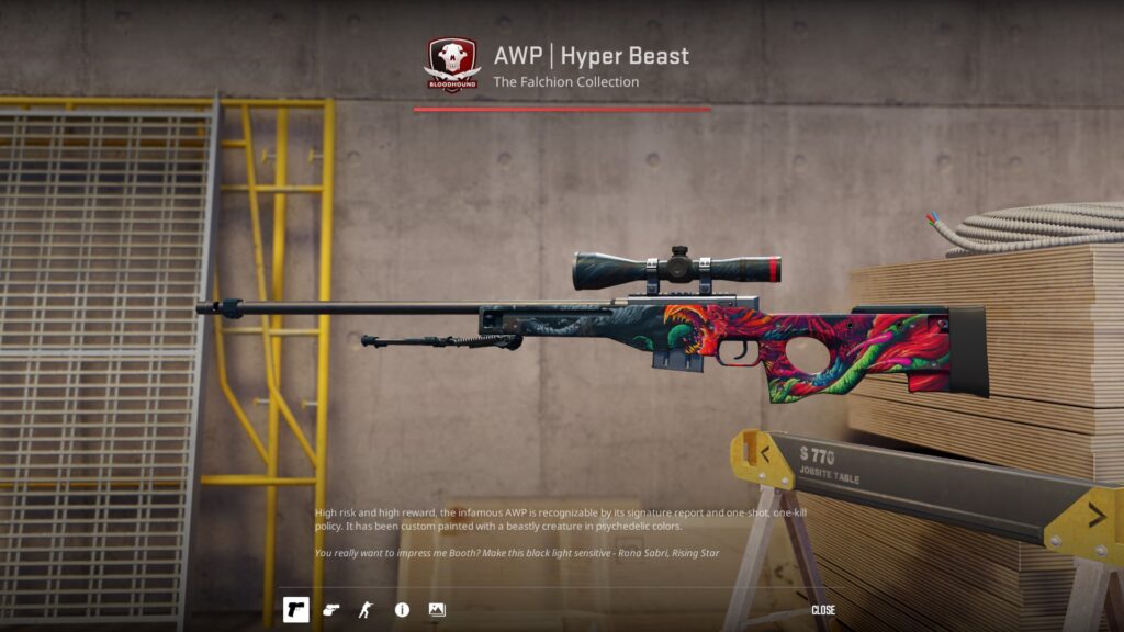 AWP Hyper Beast in Field-tested condition on Vertigo