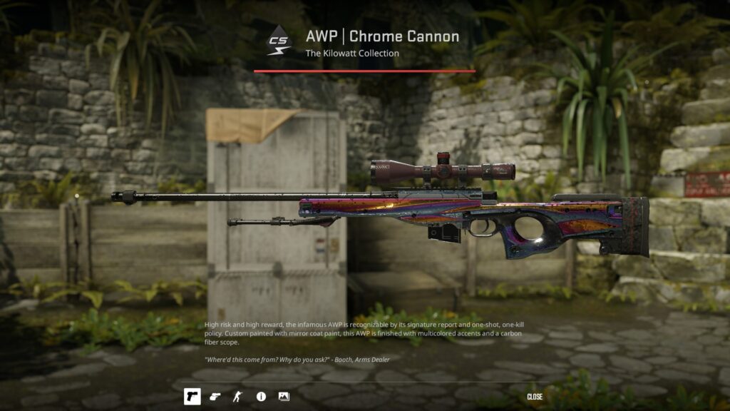 AWP Chrome Collection skin in Minimal wear float on Ancient