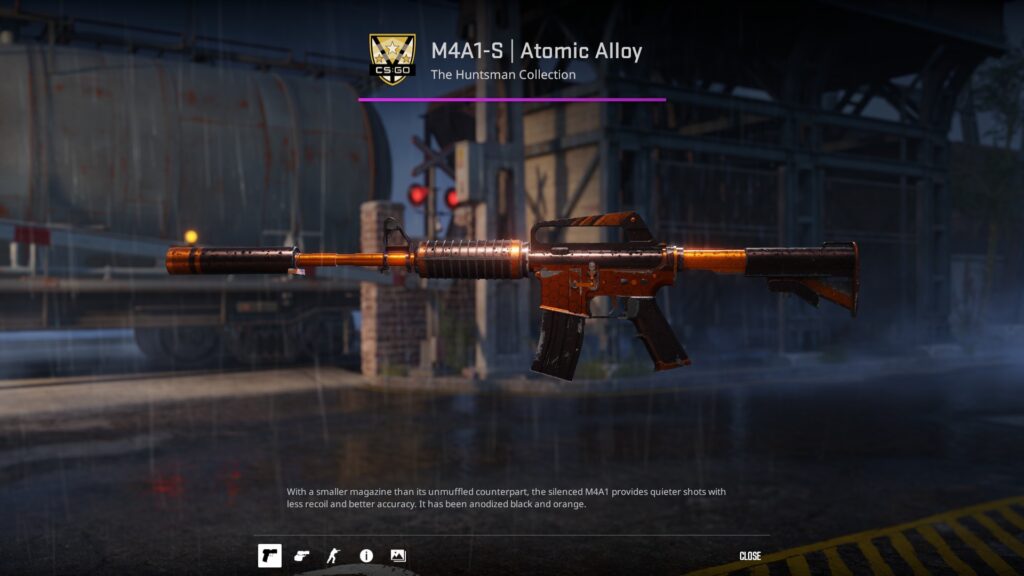 M4A1-S Atomic Alloy in Field-Tested condition, one of the more sought after M4A1-S skins under $50 in higher float