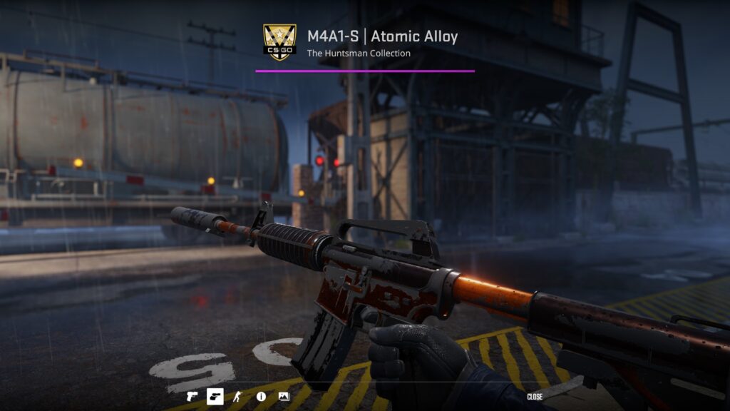 Battle-Scarred Atomic Alloy M4A1-S inspected on Train