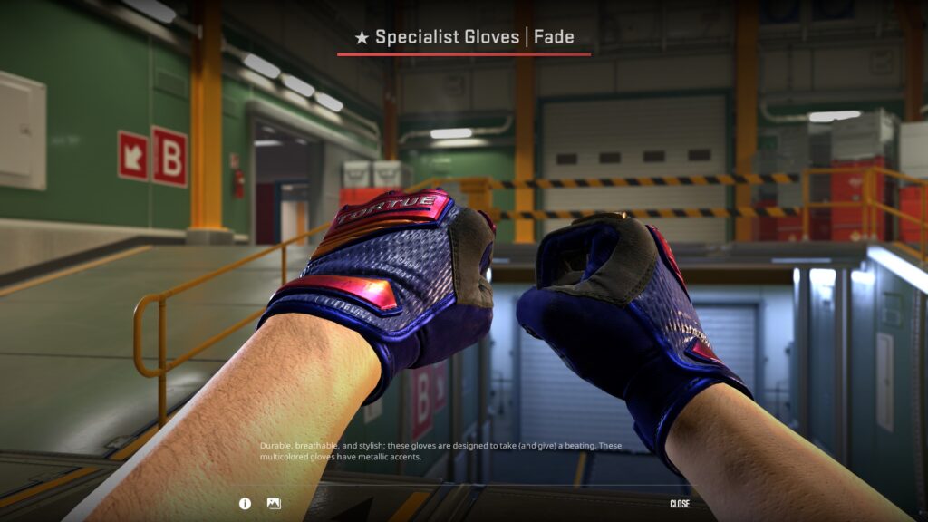 Sapphire Gloves with Fade inspected on Nuke