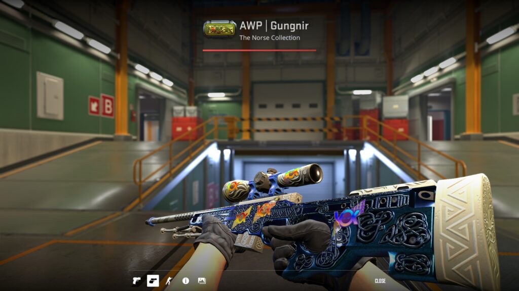 AWP Gungnir from ZywOo loadout inspected on Nuke