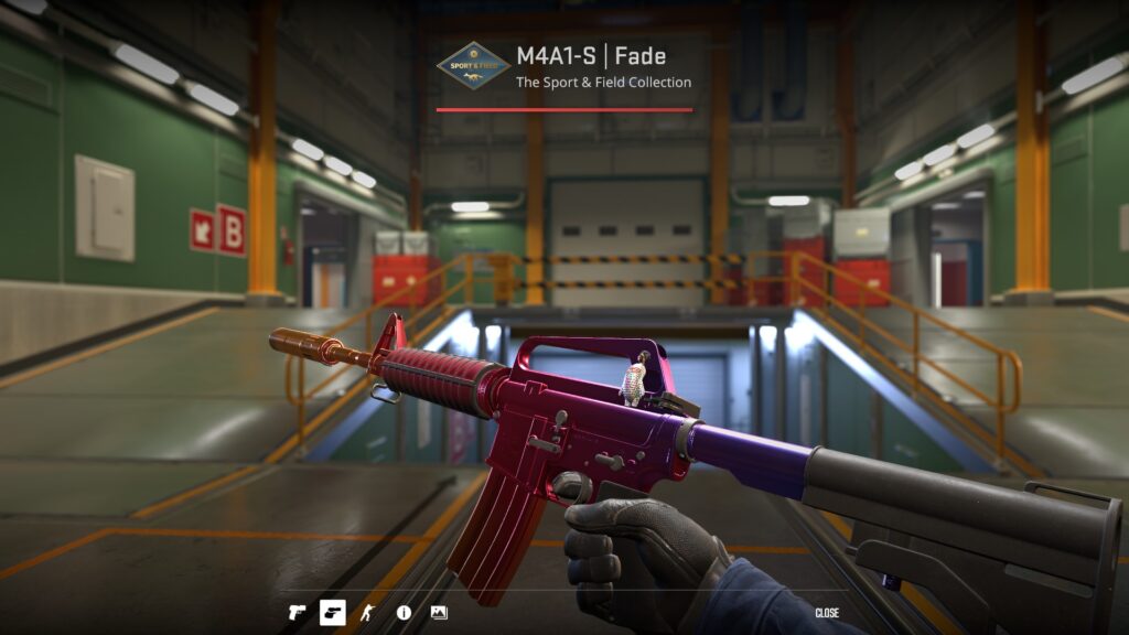 M4A1-S Fade skin inspection on Nuke