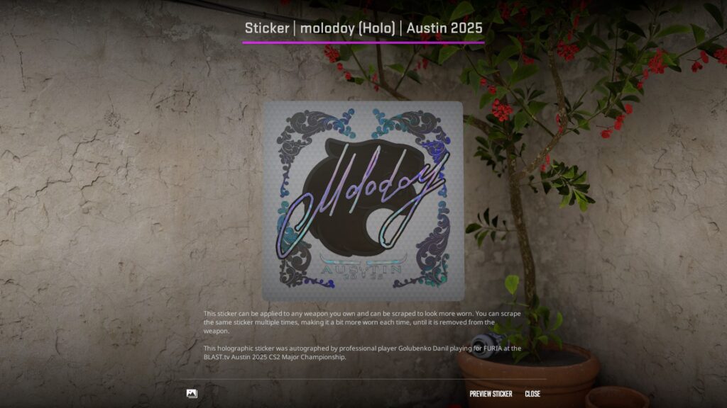 Exploring molodoy loadout and the skins he uses - Pley.gg molodoy loadout finalized by the molodoy sticker from the Austin 2025 Major